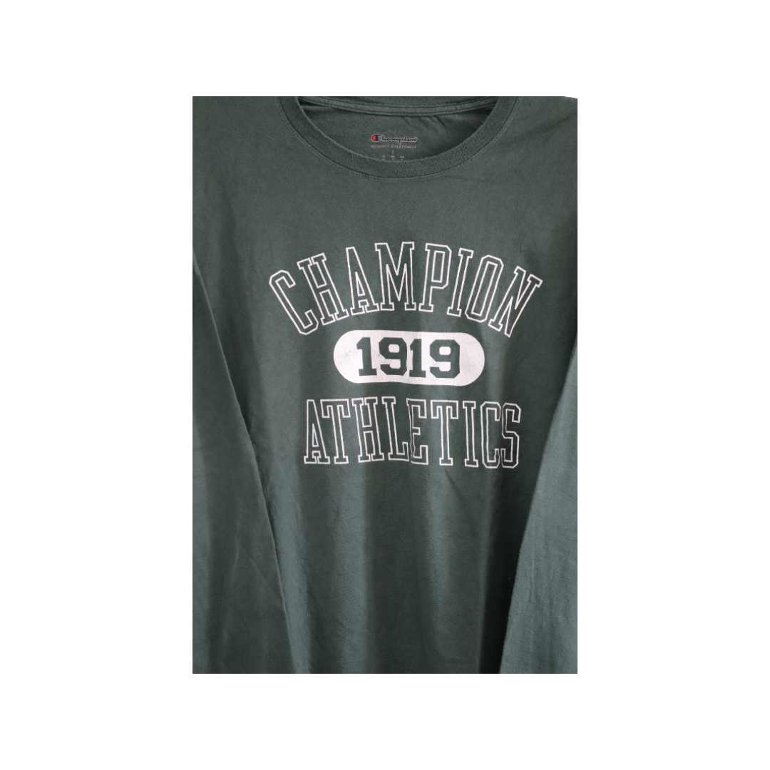 Champion dark green T-shirt with printed logo