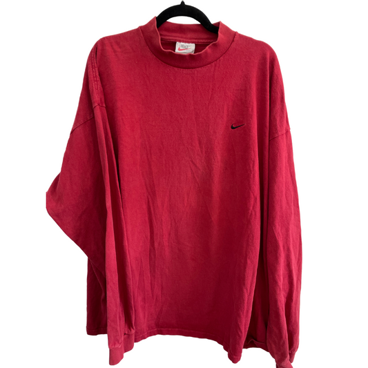 Vintage Nike Long Sleeve Turtleneck T-Shirt Essential Embroidered Logo Men´s XXL