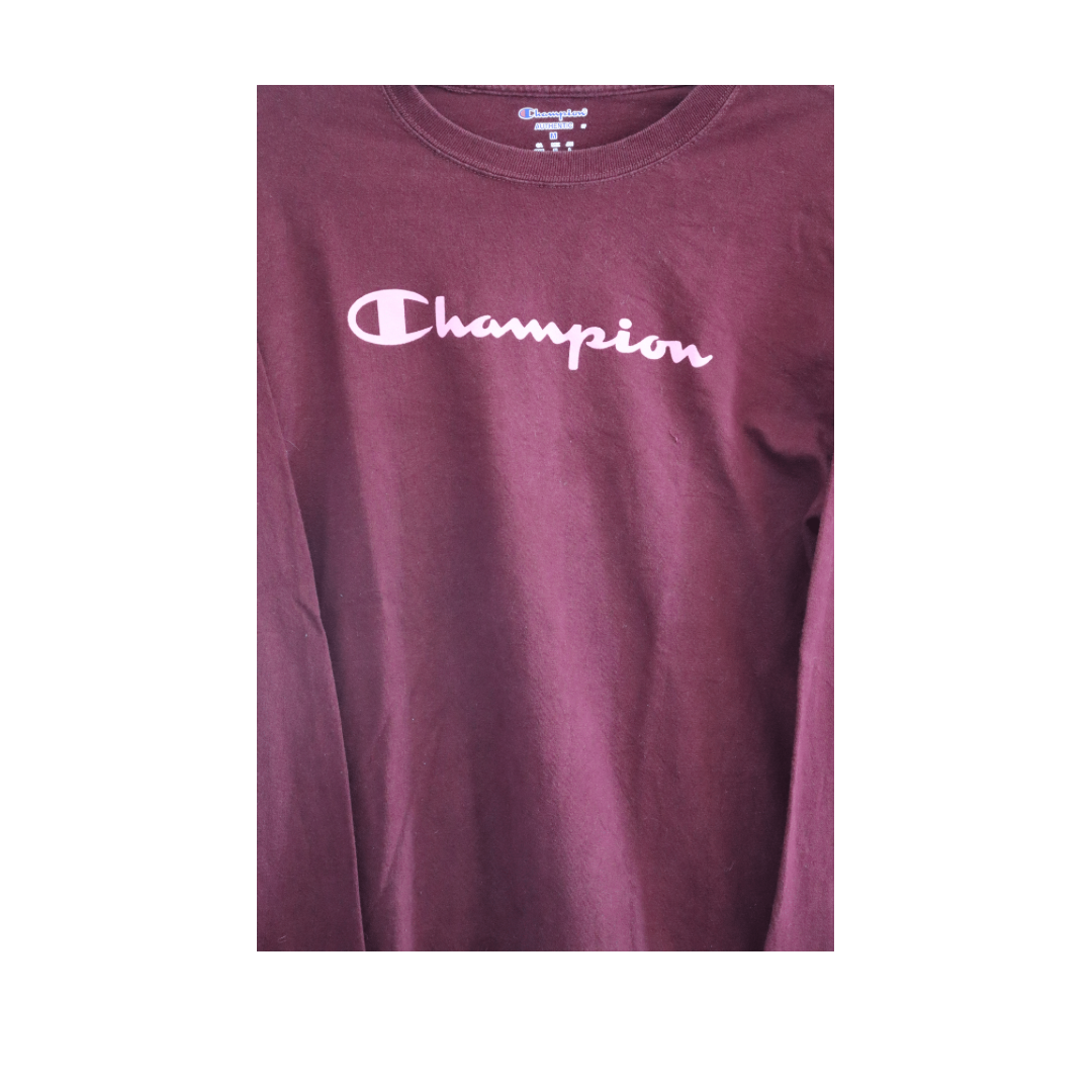 Champion wine T-shirt with printed logo