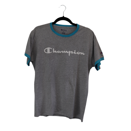 Champion gray and blue T-shirt with printed logo
