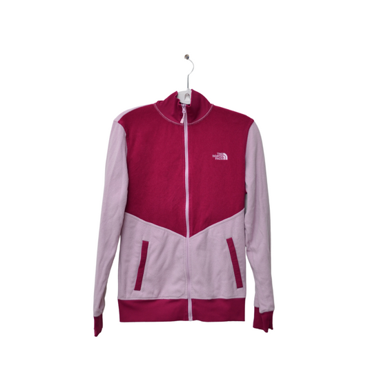North Face Women SZ MED Fleece Jacket TNF Pink Zip Up Style